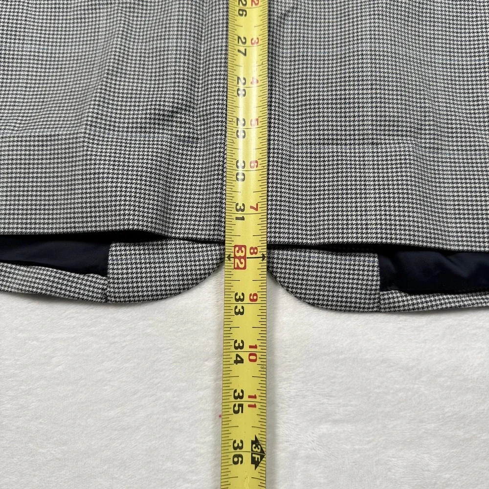 Jos A Bank Blazer Mens‎ 43L Gray Wool Houndstooth Two Button Jacket Sport Coat